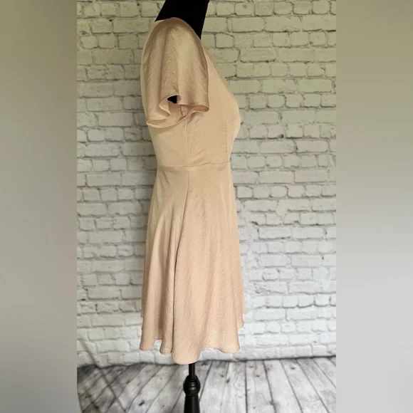 Express mini dress size 4 rose gold flared skirt - Picture 3 of 4